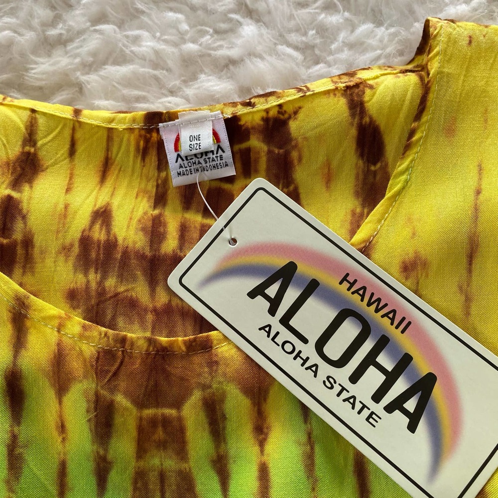 NWT Women’s Hawaii Aloha State Tie Dye String Dress Sundress Coverup One Size - Picture 3 of 7
